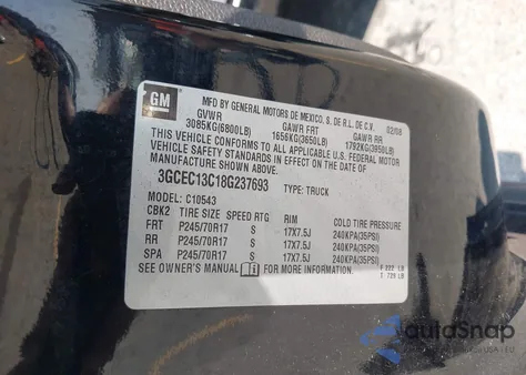 2008 Chevrolet Silverado 1500 Ls from USA, damaged, VIN 3GCEC13C18G237693